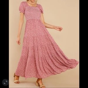Red dress - tagalongs rose pink maxi dress